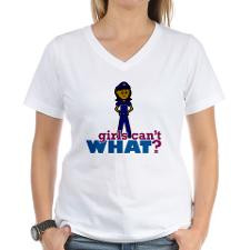 Woman Police Officer Women's V-Neck T-Shirt for