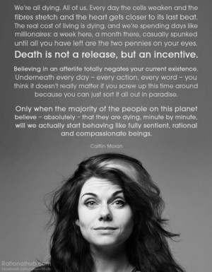 Caitlin Moran atheist quote re: #death