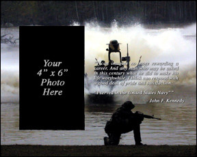 Navy JFK Quote Picture Frame (Brown Water Version)