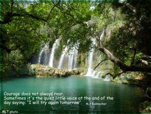 ... With Quotes: Nature Picture Of Waterfall Over The River With Quote