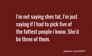 Image for Quote #26557: I'm not saying shes fat, I'm just saying if I ...