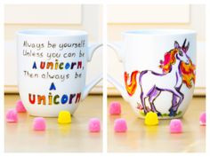 Always Be a Unicorn Funny Quote Mug - Hand Painted Coffee Mug - Etsy