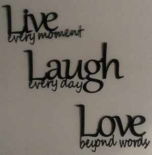 Live Laugh Love Metal Wall Art - Black