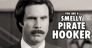 Ron Burgundy Smells a Dirty Pirate In Anchorman Gif