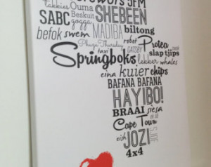 Africa Typography Canvas: I Love Africa - South Africa & Namibia slang