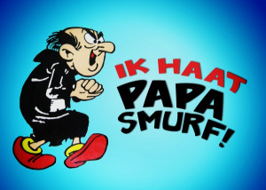 Boomerang Kaart Ik Haat Papa Smurf picture