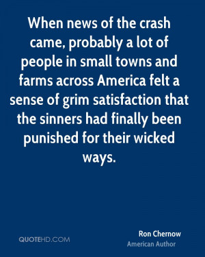 ... sense of grim satisfaction that the sinners had finally been punished