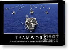 Teamwork Inspirational Quote Canvas Print by Stocktrek Images