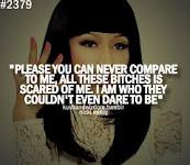 please you can never compare me,