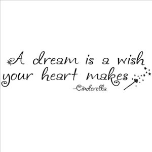 New) A Dream Is A Wish Your Heart Makes Wall Sayings Vinyl Lettering ...