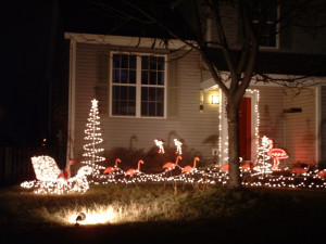 Because nothing says Christmas like yard flamingos pulling a sleigh, I ...