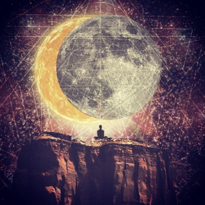 ... moon, new age, night, people, sides, souls, spiritual, stars, universe