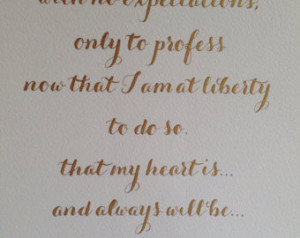 Handwritten calligraphy quote print - Jane Austen - Sense and ...