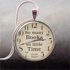 So Many Books, So Little Time pendant, Book lover necklace charm, Book ...