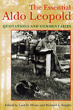 Cover of Meine and Knight's book features a photo of Aldo Leopold ...