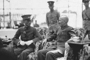 Chinese General Chiang Kai-shek, right, head of the Nanking government ...