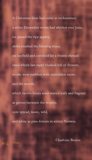 unseasonal# Charlotte Bronte# literary quotes