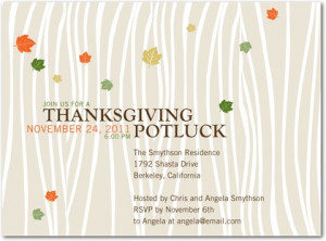 Thanksgiving potluck invitations
