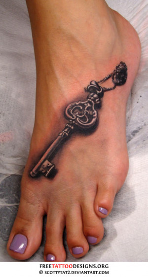 key foot tattoo design