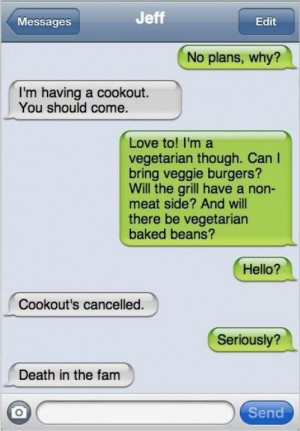Cookout and the vegetarian!