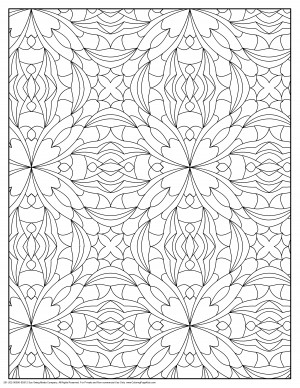 Flowery Curves Design Pattern Coloring Page