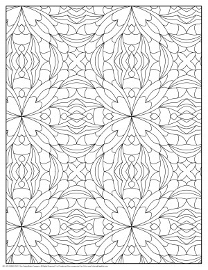 Flowery Curves Design Pattern Coloring Page