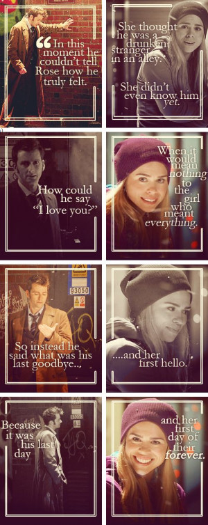 Rose Tyler and the 10th Doctor Doctor Who. Go ahead, make me cry until ...