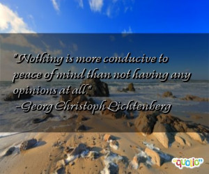 Nothing is more conducive to peace of