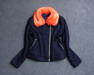 Women Winter Jacket 2014 New Fashion Casual Fur Collar Zipper Coat