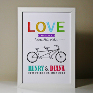 original personalised typography wedding gift print jpg