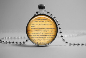 ... Quote Pendant, Great Gatsby Necklace, glass pendant, quote Great