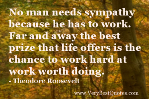 ... is the chance to work hard at work worth doing. – Theodore Roosevelt