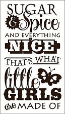 Sugar And Spice And Everything Nice Girls Wall Sticker Quote Vinyl ...