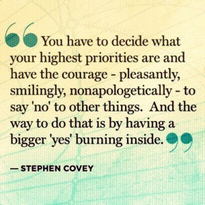 quote:“You have to decide what your highest priorities are and have ...