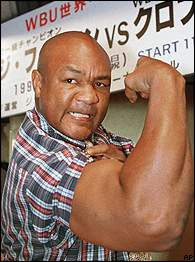 As he marched purposely off stage, motivational speaker George Foreman ...
