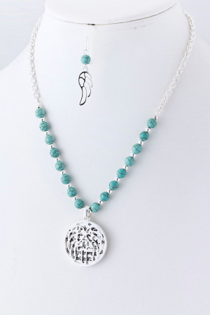 Bible Quote Angel Wings FREE Matching Earrings