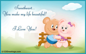 Make your sweetheart's day sending across this cute card.