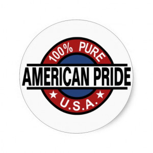 100% American pride stickers