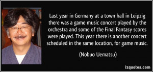 in Germany at a town hall in Leipzig there was a game music concert ...