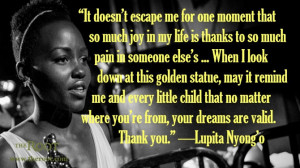 Quote of the Day: Lupita Nyong’o on Her Oscar