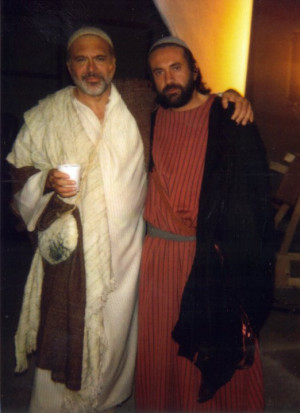 Nick Mancuso and William Corno on the set of THE MESSIAH