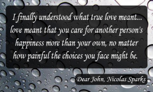 From the novel, Dear John -