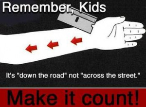 do think its okay to be emo and cut yourself?