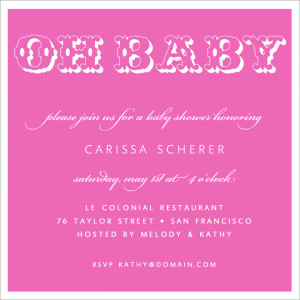 Oh Baby Baby Shower Invitation