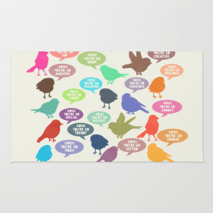 Birdsong Gosh Quotes by Rachel Burbee & Garima Dhawan Area & Throw Rug