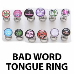 pack of bad word tongue ring more tongue rings bad rings bad words