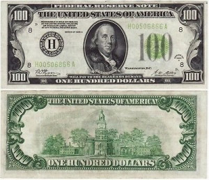 ... 100 DOLLAR BILL OLD PAPER MONEY US CURRENCY BANK NOTE ST LOUIS CASH