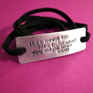 Suede Quote Bracelet - In Aluminum, Copper or Brass and Faux Suede ...