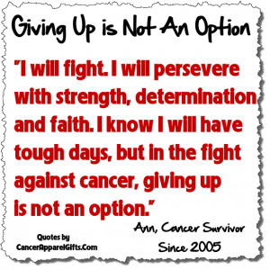 Will Fight and Persevere Against Cancer Quote