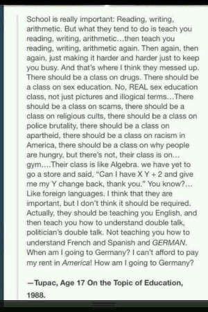 Tupac on education at age of 17